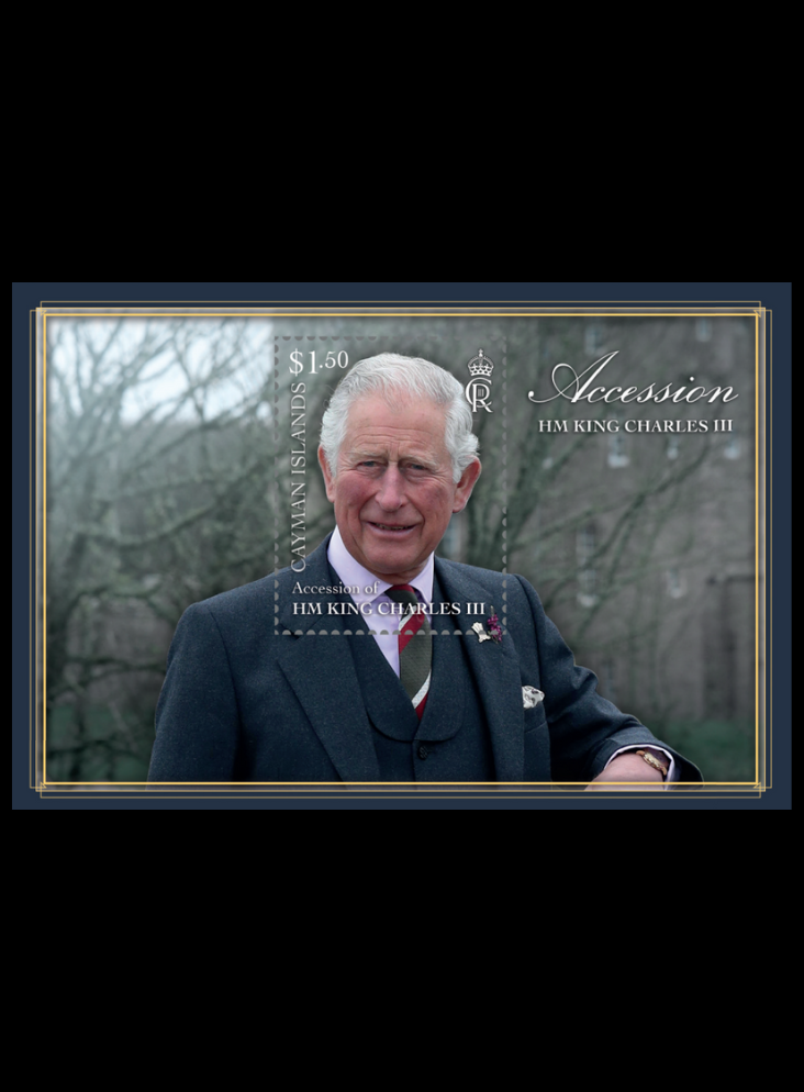 Cayman Islands Accession of King Charles III $1.50 1v M/S