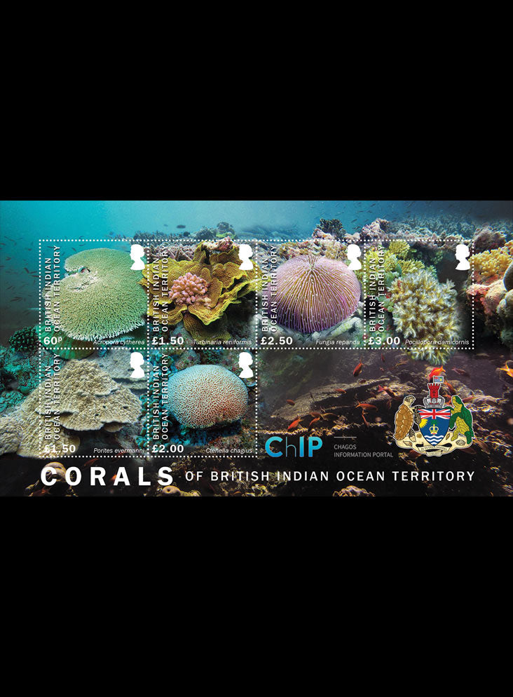 British Indian Ocean Territory Corals 6 value minature sheet 5/9/17