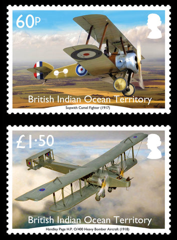British Indian Ocean Territory  WW1 Aircraft in British Service 6 value set   6/3/17