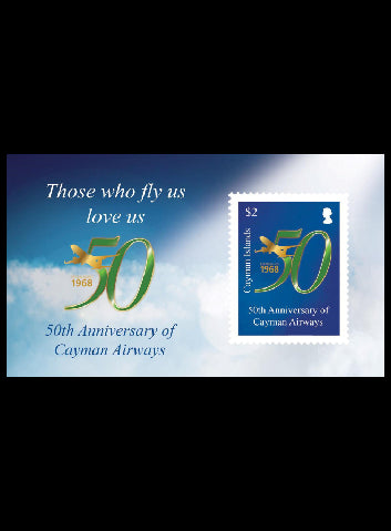 Cayman Airways 1 value miniature sheet 17/8/18