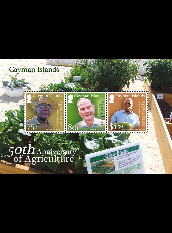 Cayman Islands 50th Aniversary of Agriculture 3 value miniature sheet  29/3/17