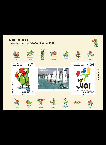 Mauritius Jeux des Iles 3 valve miniature sheet 19/7/19
