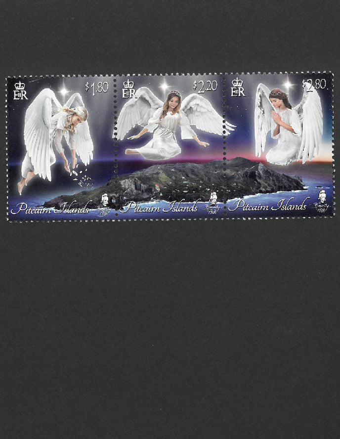 Pitcairn Islands Christmas 19 Angels Over Pitcairn 3 value strip 4/12/19