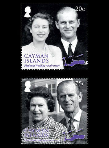 Cayman Islands  Platinum Wedding Anniverary of HM Queen Elizabeth II & HRH Prince Philip  4 value set 29/11/17