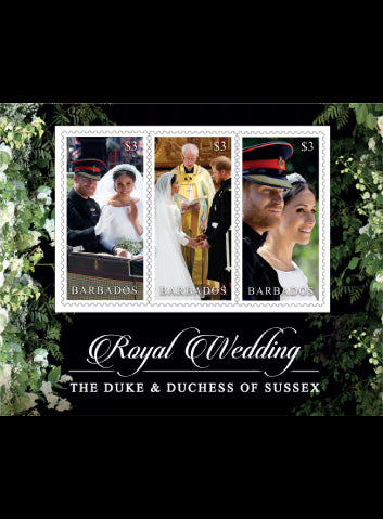 Barbados Royal Wedding 3 x $3 value miniature sheet  19/11/18