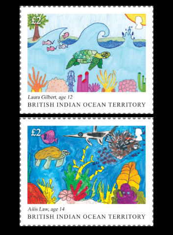 British Indian Ocean Island Territory Childrens Stamp Competition  4 value set  4/9/18