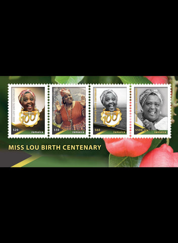 2020 Miss Lou Birth Centenary 4 value miniature  sheet  8/3/20